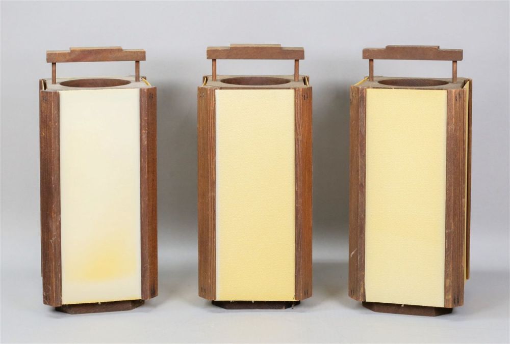 Lot 581: 3 Mid-Century Modern Candle Lanterns