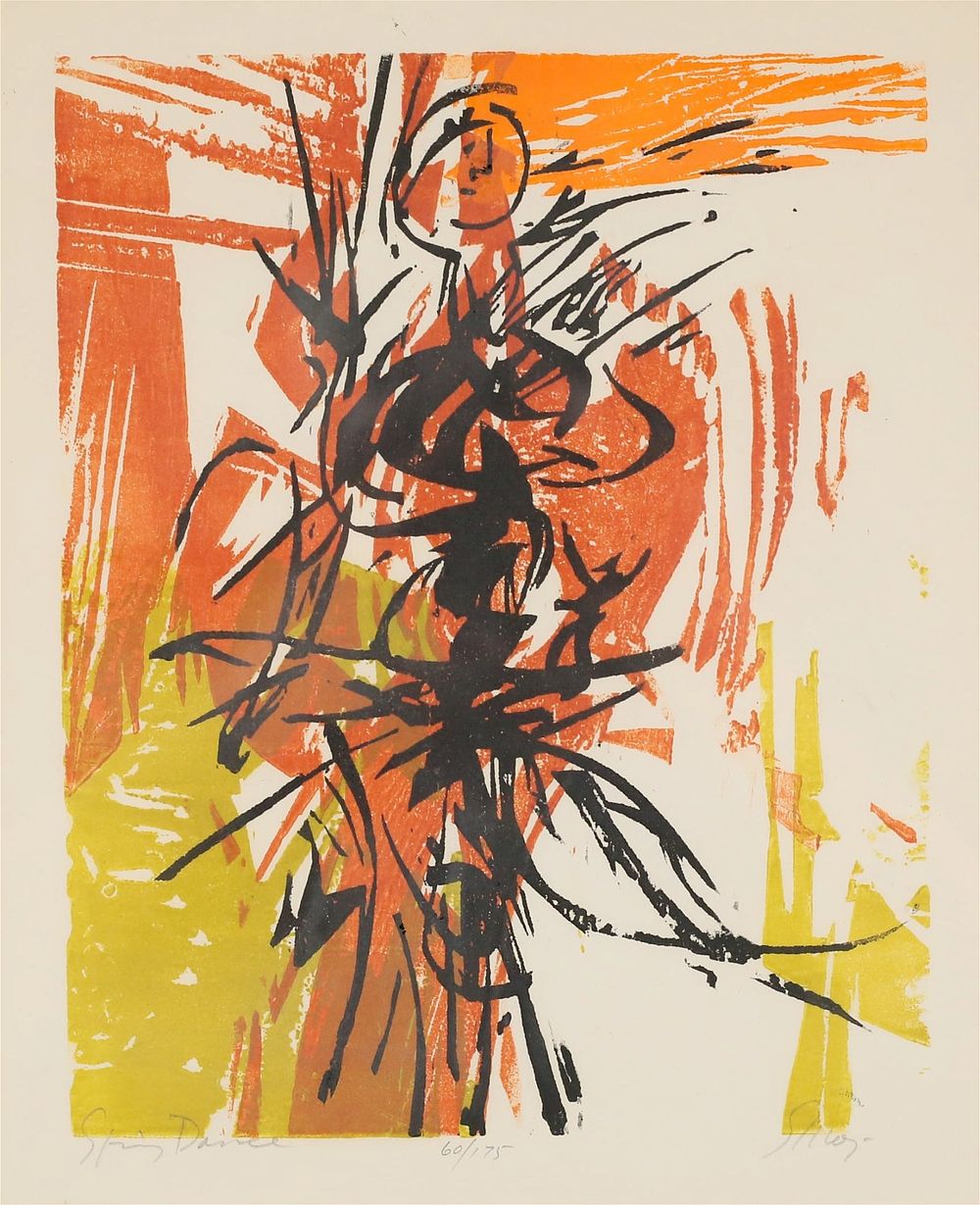 Lot 229: Seong Moy Woodcut Spring Dance