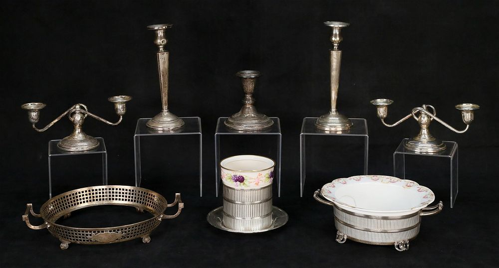 Lot 341: 8 Pieces Sterling Including Weighted, With Inserts