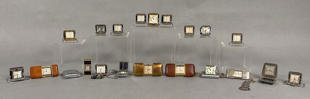 Lot 228: 21 Purse Watches & Travel Clocks Movado, Albuse