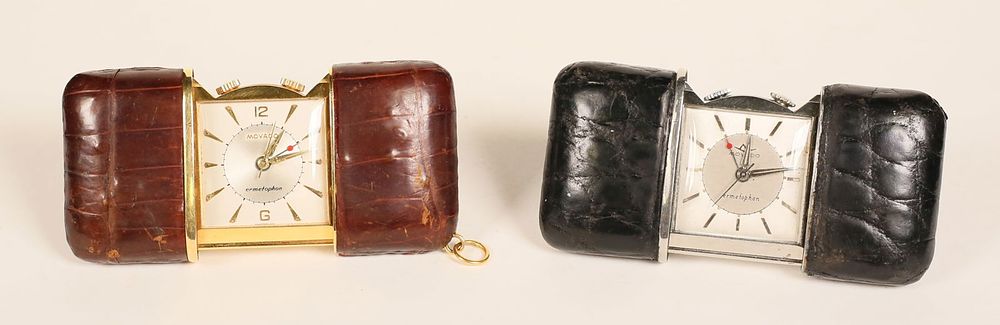 Lot 233: 2 Movado Ermetophon Purse Watches