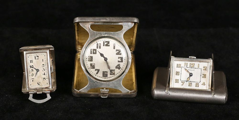 Lot 240: 3 Sterling Purse Watches Eszeha, British Import