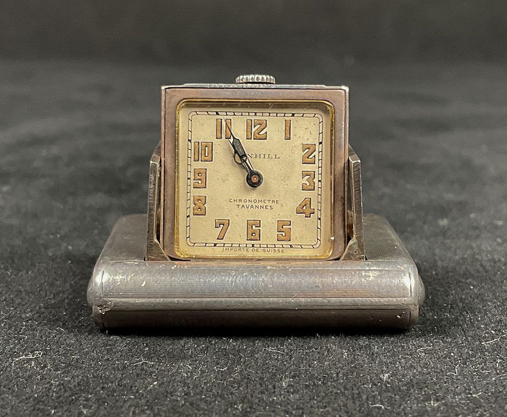 Lot 242: Dunhill Tavannes Sterling Purse Watch