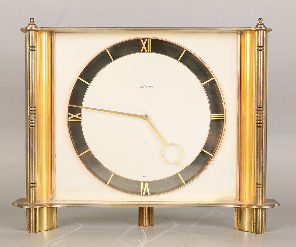 Lot 300: LeCoultre Art Deco 8 Day Desk Clock
