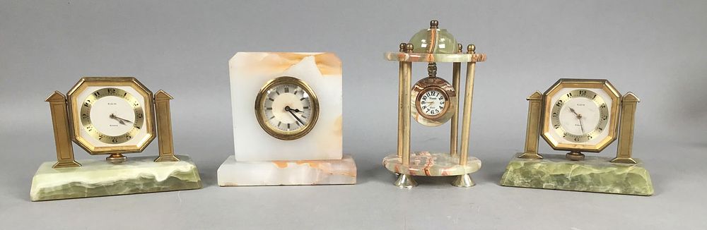 Lot 301: 4 Onyx Clocks Elgin, Xanadu