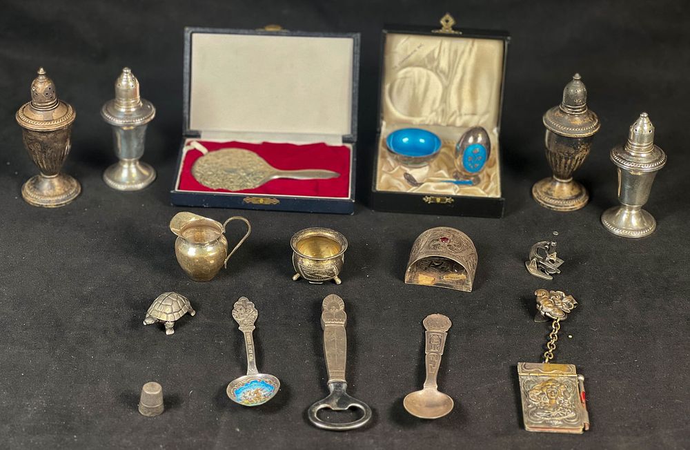Lot 310: 18 Pieces Sterling & Other Silver, Silverplate