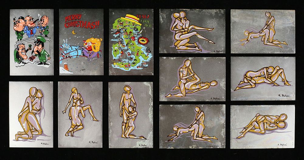 Lot 317: 12 Paintings on Sterling