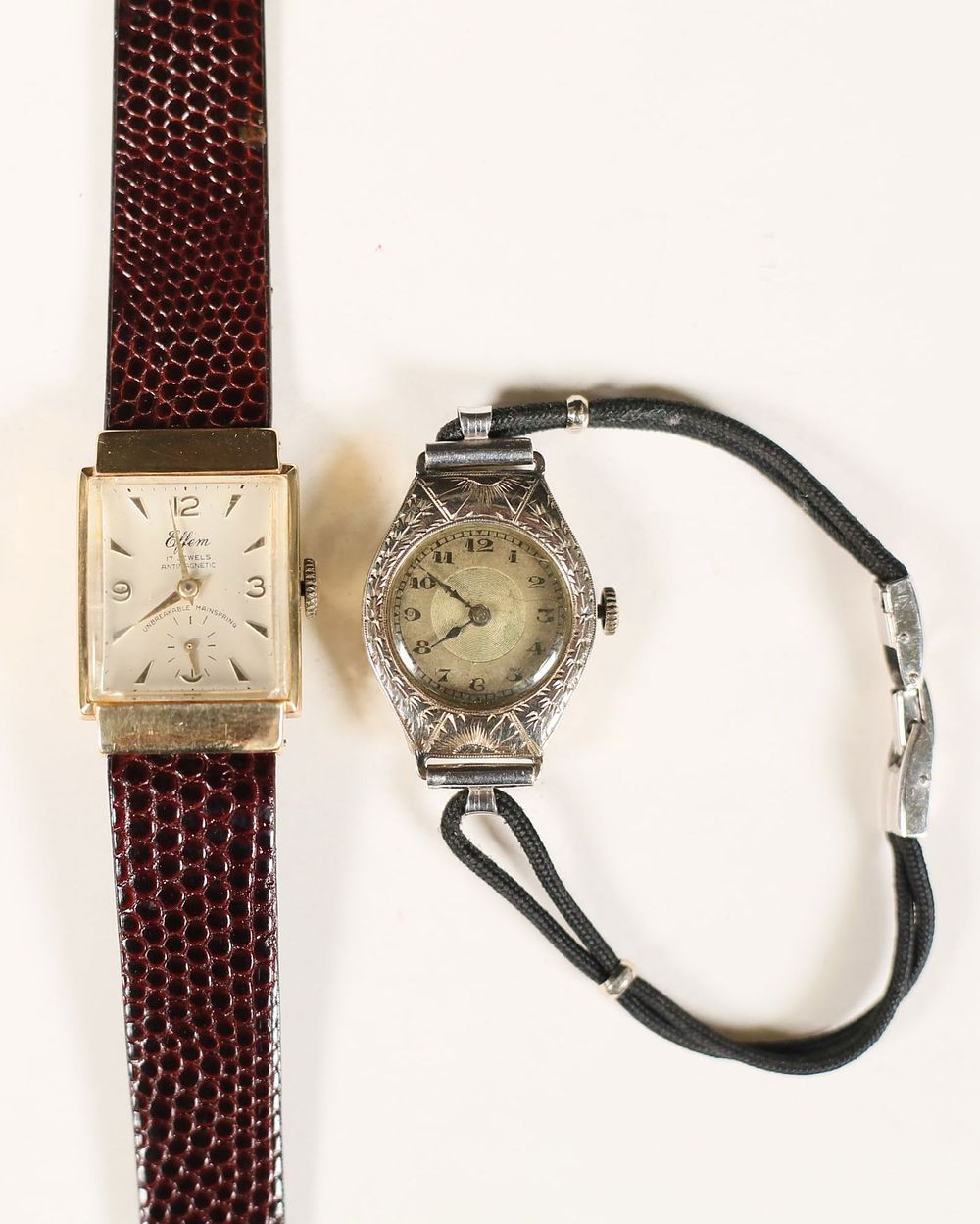 Lot 347: 2 14k Gold Watches Effem & ESEF