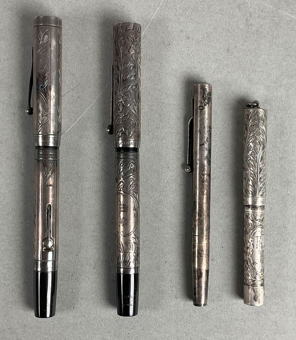 Lot 362: 3 Waterman's Sterling Silver Pens, Pencil
