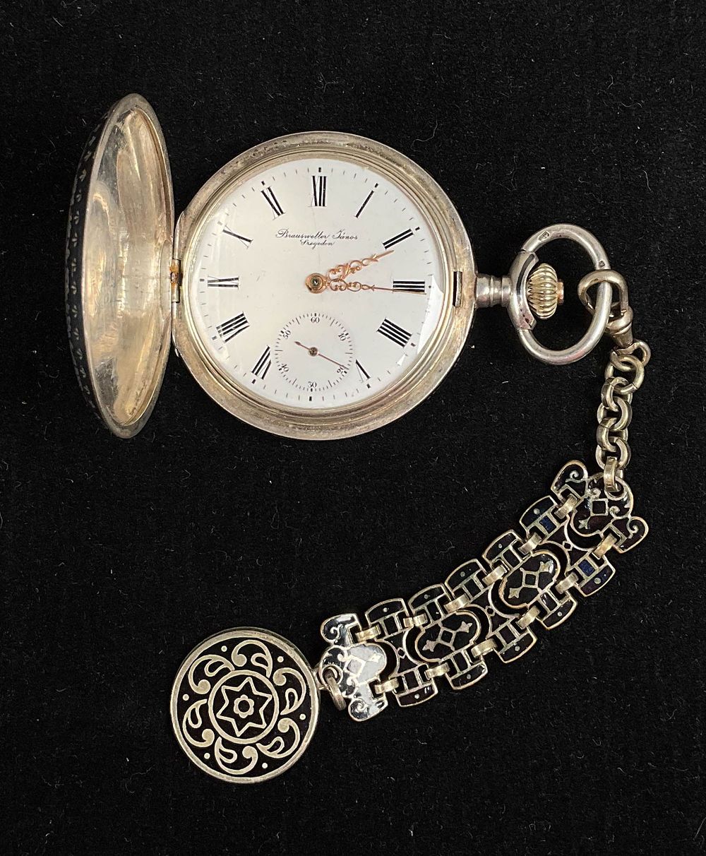 Lot 375: Brauswetter Silver & Neillo Pocket Watch