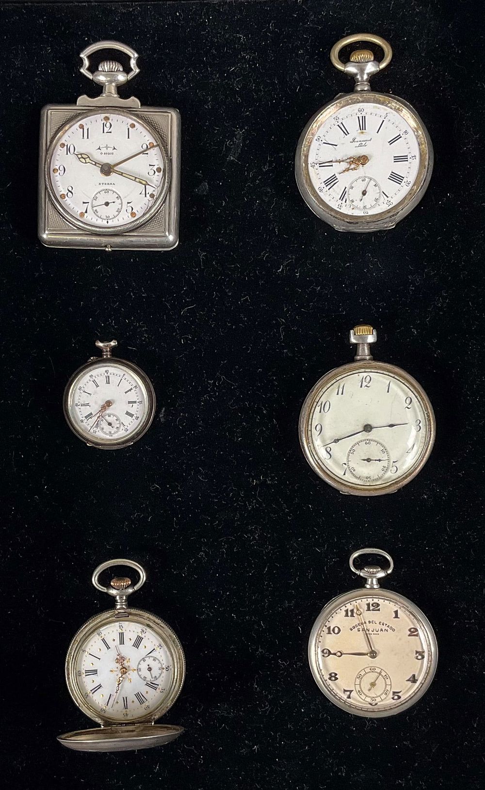 Lot 383: 6 800 Silver Pocket Watches Jeanneret, Eterna