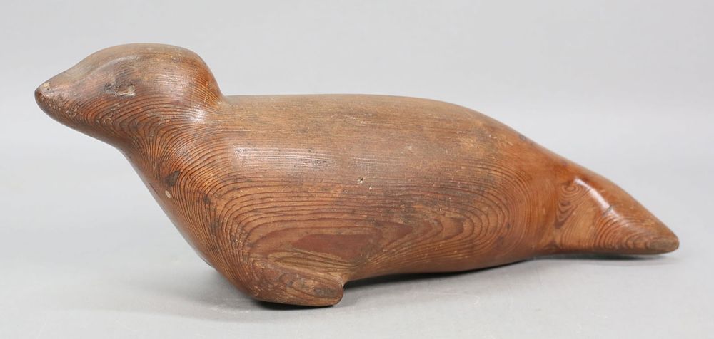 Lot 392: Carved Wood Seal Sculpture