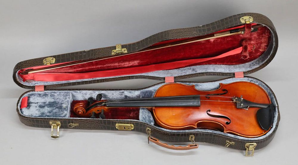 Lot 394: Karl Herrmann Violin & Bausch Bow