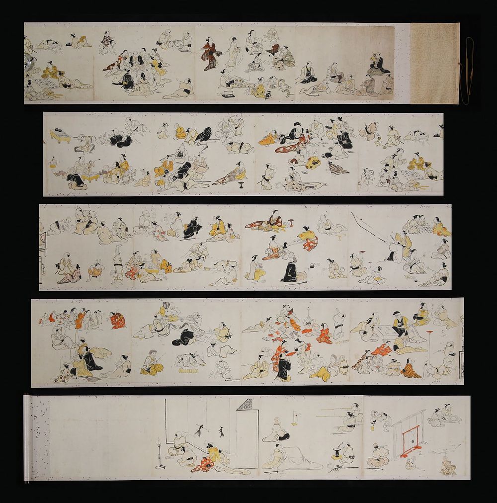Lot 215: Japanese Woodblock Handscroll 25 Feet Long