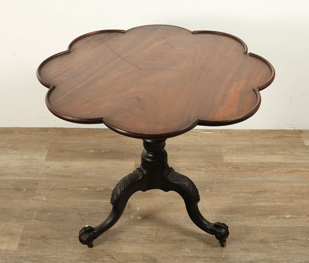 Lot 227: Ex Christie George II Mahogany Tilt-Top Table