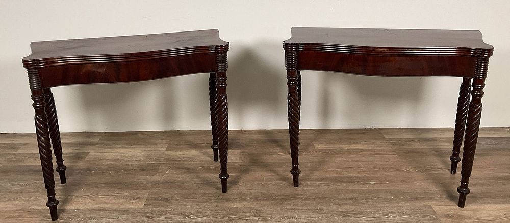 Lot 231: Pair of Federal Style Game Tables