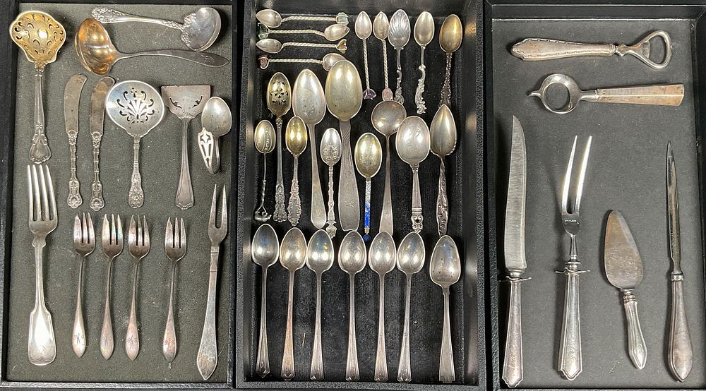 Lot 235: 46 Pieces Sterling Flatware Gorham, Whiting