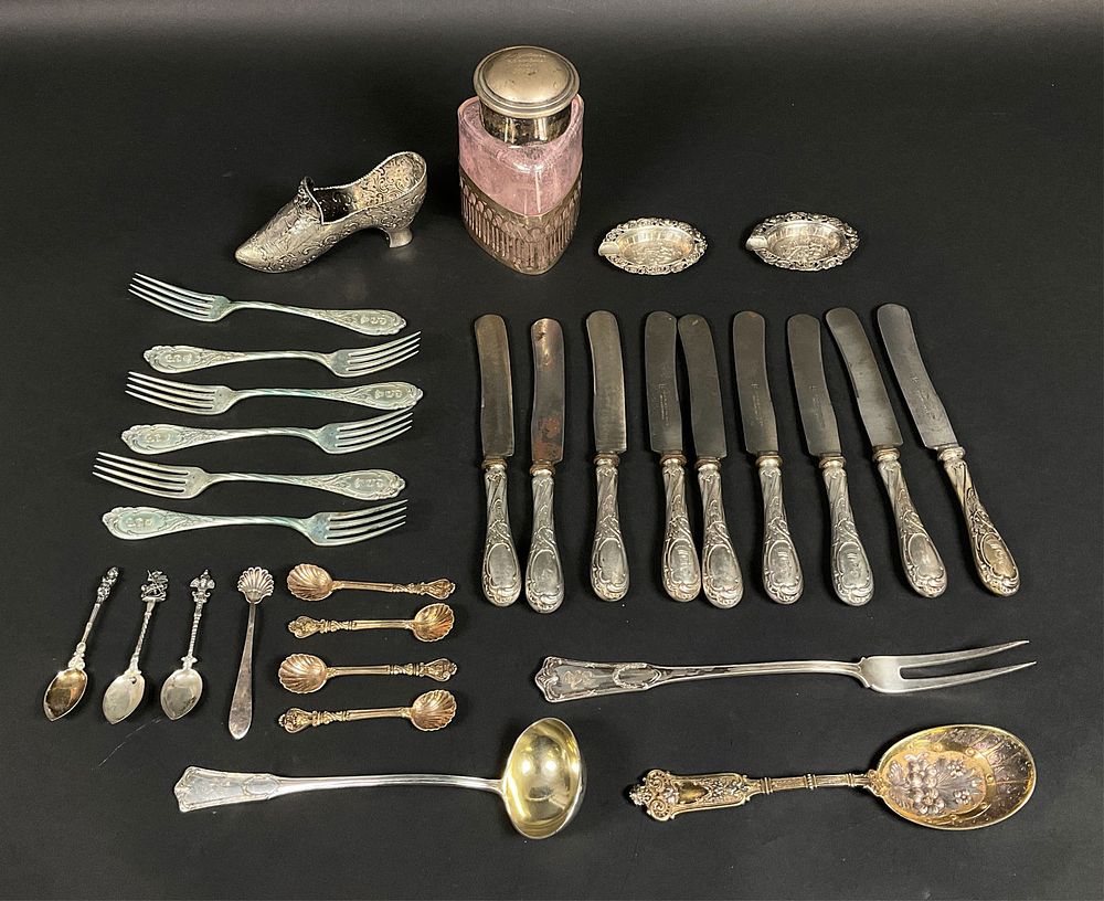 Lot 241: 30 Pieces 800 & Other Continental Silver