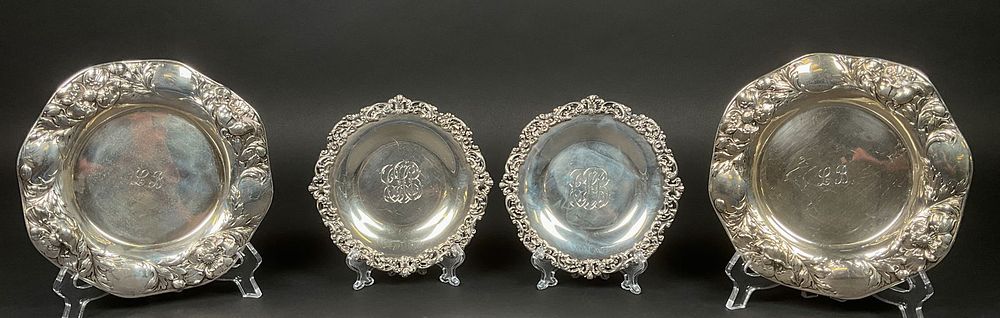 Lot 248: 4 Sterling Plates Gorham, Mermod & Jaccard