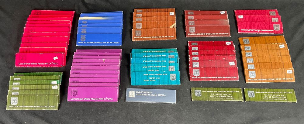 Lot 323: 65 Israel Mint Sets And Uncirculated Sets Coins