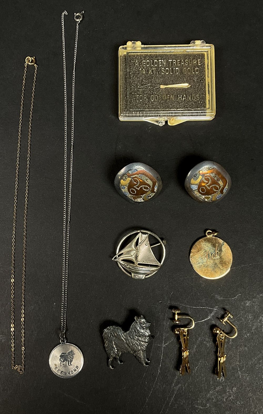Lot 367: Lot of 14k Gold & Sterling Jewelry