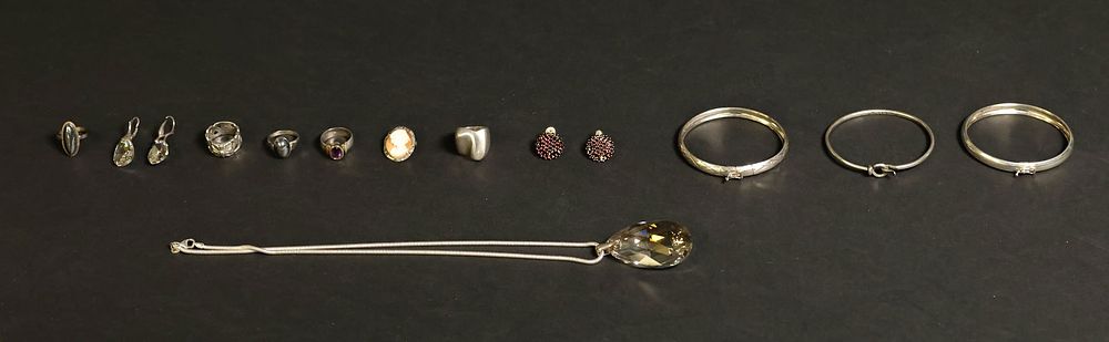 Lot 371: Lot of Sterling & 800 Jewelry Georg Jensen, Cameo