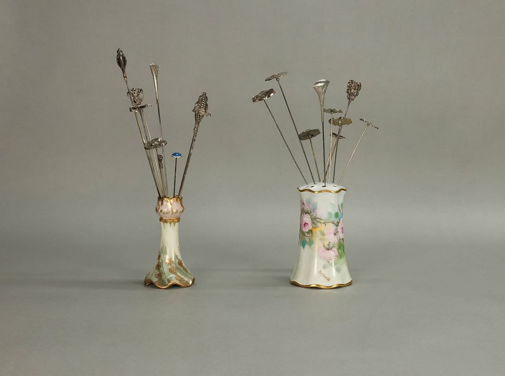 Lot 373: 19 Sterling Hatpins With Holders
