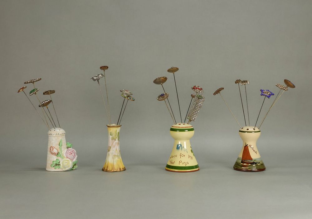 Lot 374: 23 Vintage Rhinestone Hatpins With Holders