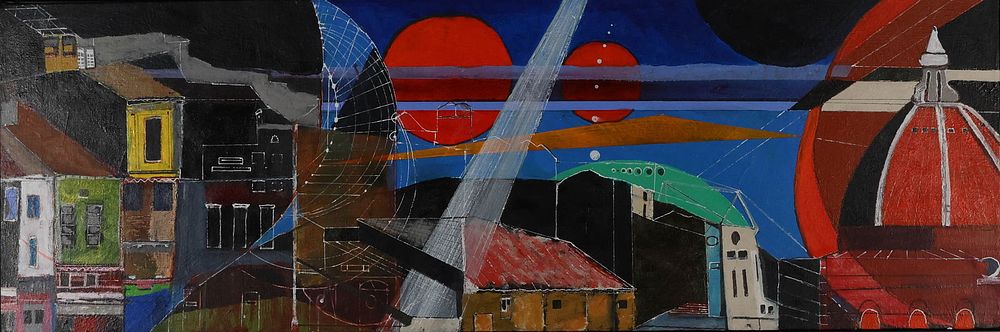 Lot 416: Martin Graifer Acrylic on Canvas Cityscape