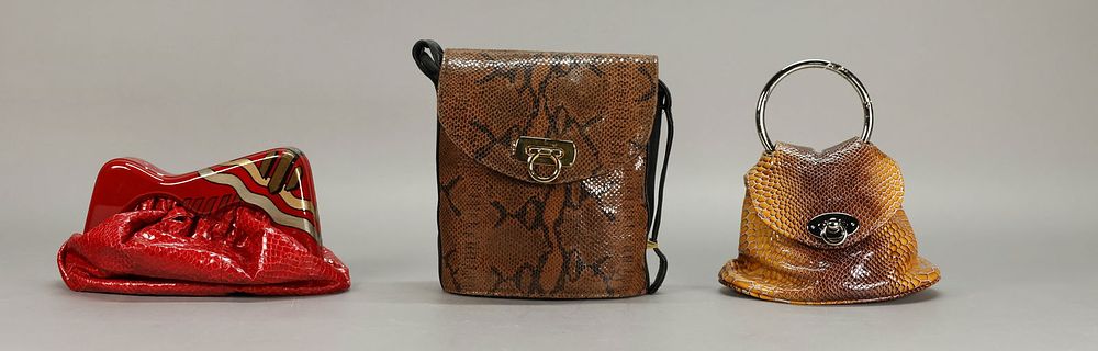 Lot 428: 3 Snakeskin Purses