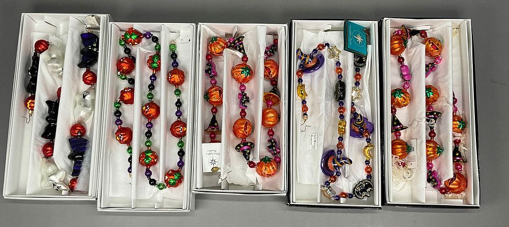 Lot 155: 5 Radko Halloween Garlands with Tags Boxes