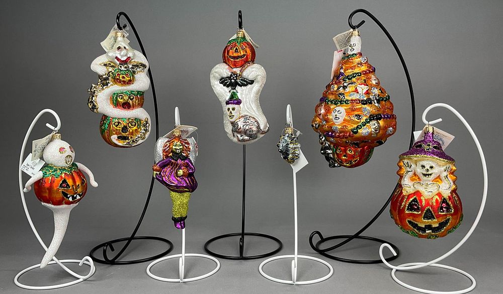Lot 160: 7 Fraga Halloween Ornaments with Tags