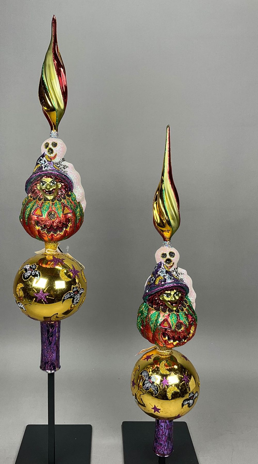 Lot 162: 2 Fraga Halloween Ghost Witch Tree Toppers Finials
