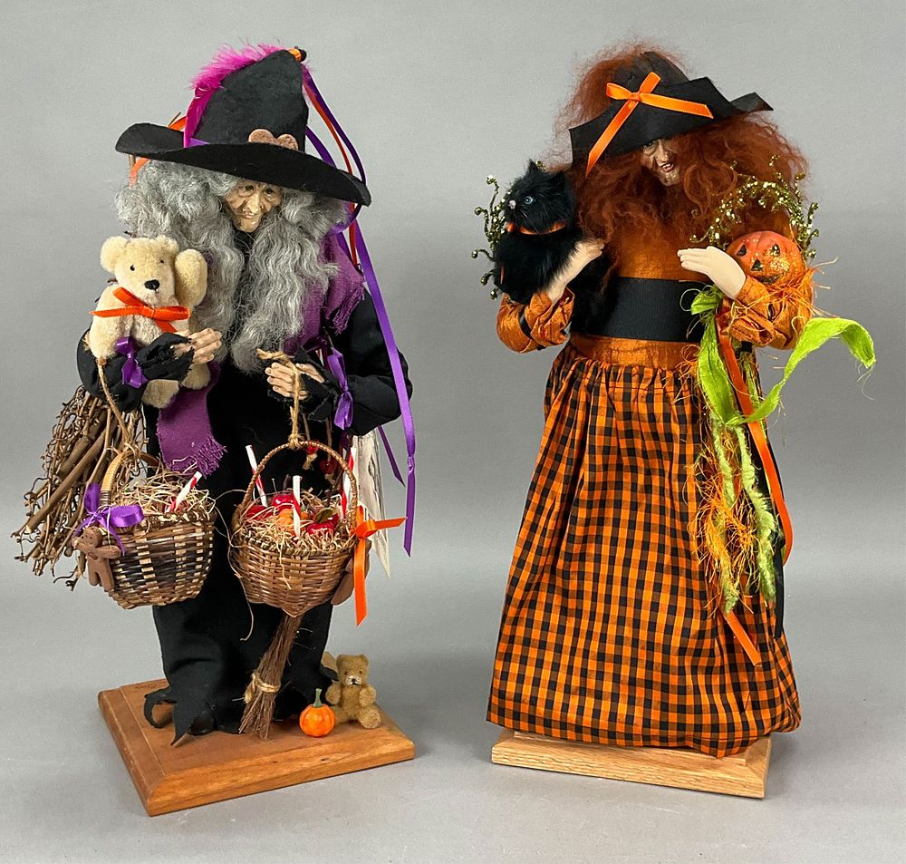 Lot 182: 2 Lynn Haney Witch Figures w/ Tags & Boxes