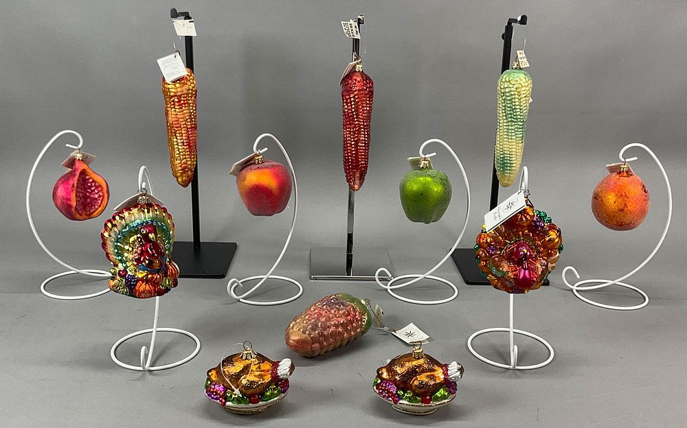 Lot 190: 12 Vintage Radko Thanksgiving Food Ornaments