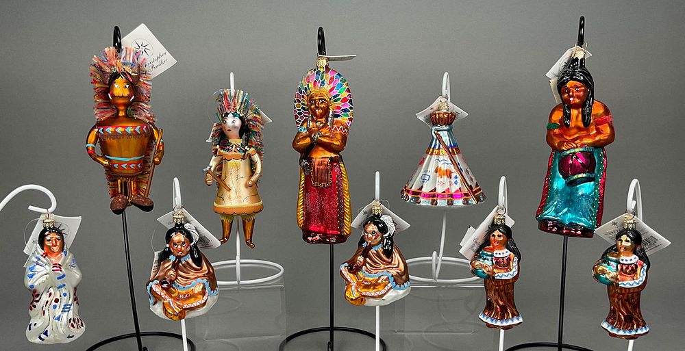 Lot 191: 10 Radko Thanksgiving Indians Ornaments w/ Tags