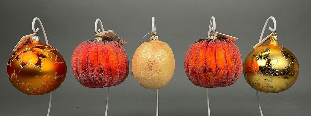Lot 192: 5 Radko Thanksgiving Ornaments Fall Autumn