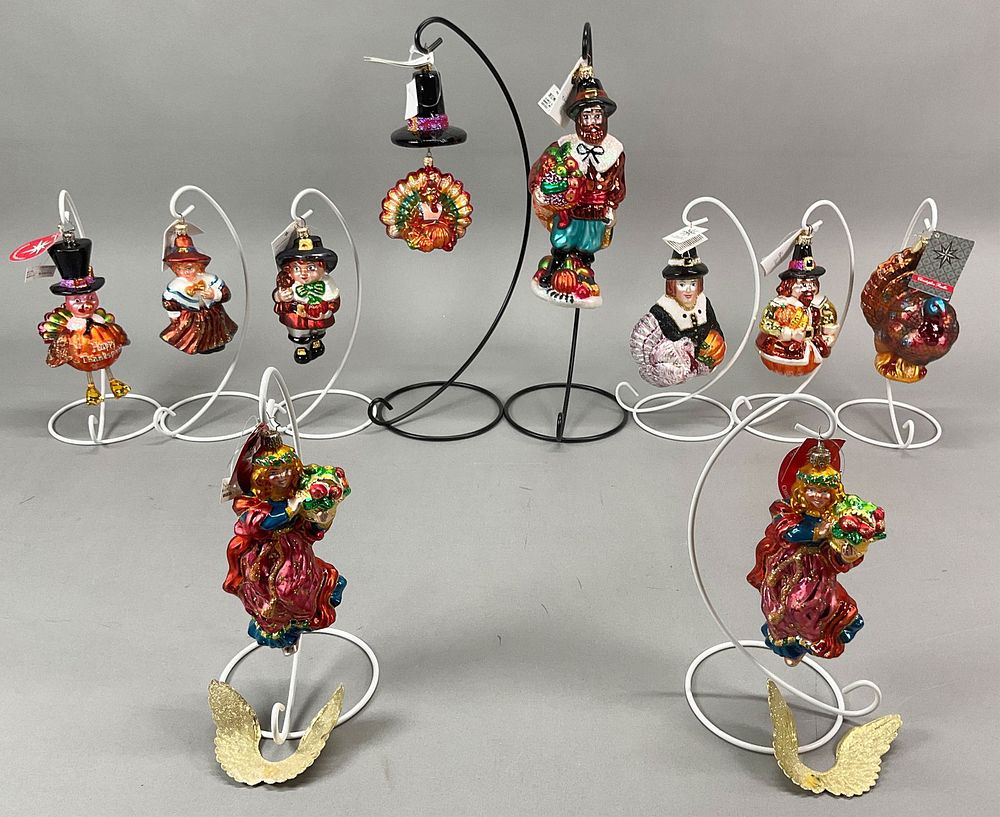Lot 199: 10 Thanksgiving Ornaments with Tags - Radko/Slavic