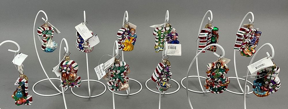Lot 220: 12 Radko Christmas Ornaments 12 Days of Christmas