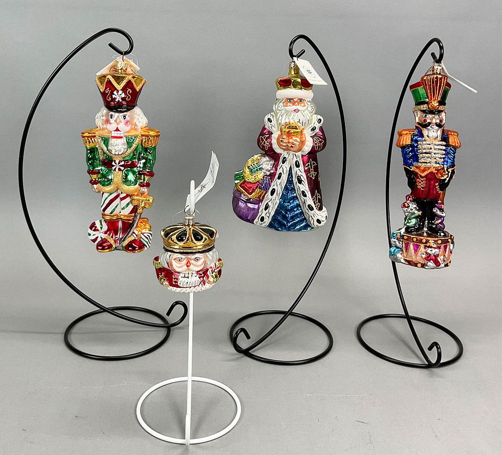 Lot 221: 4 Radko Nutcracker Christmas Ornaments Holly