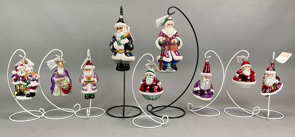 Lot 227: 9 Radko Christmas Ornaments Most with Tags