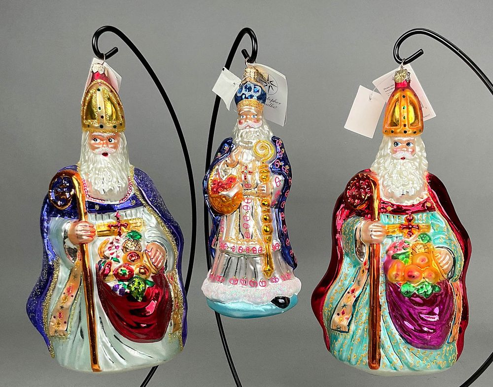 Lot 229: 3 Radko Bishops Christmas Ornaments with Tags
