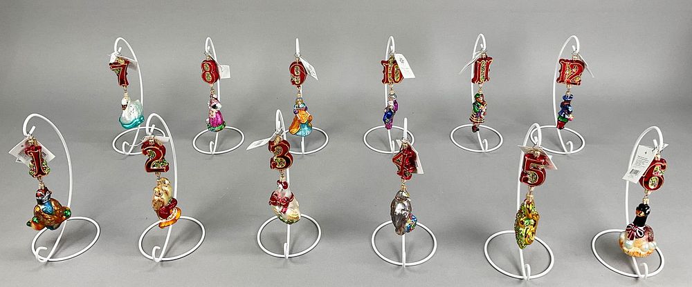Lot 237: Radko 12 Days of Christmas Ornaments with Tags