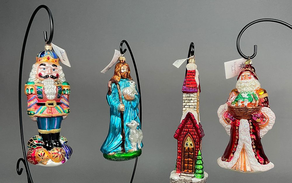 Lot 244: 4 Radko Christmas Ornaments Nutcracker