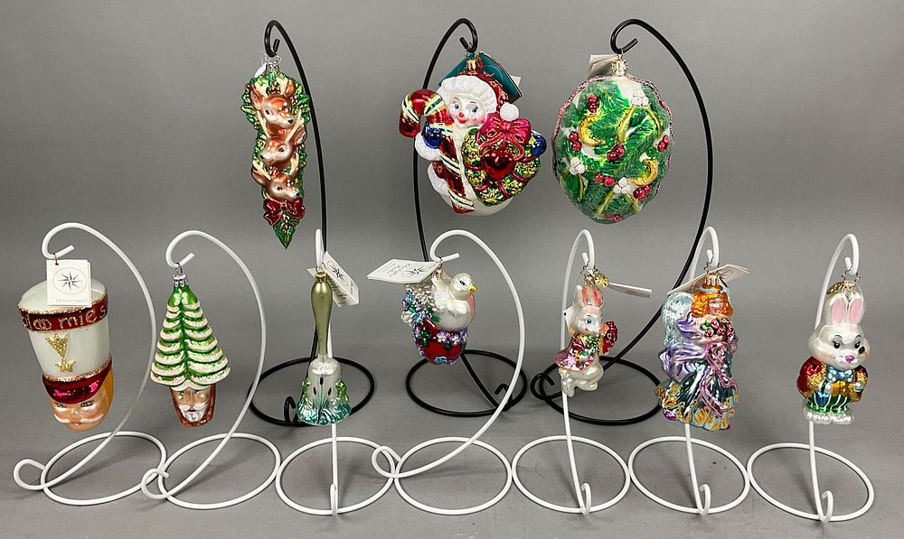 Lot 256: 10 Radko Christmas Ornaments Bunny