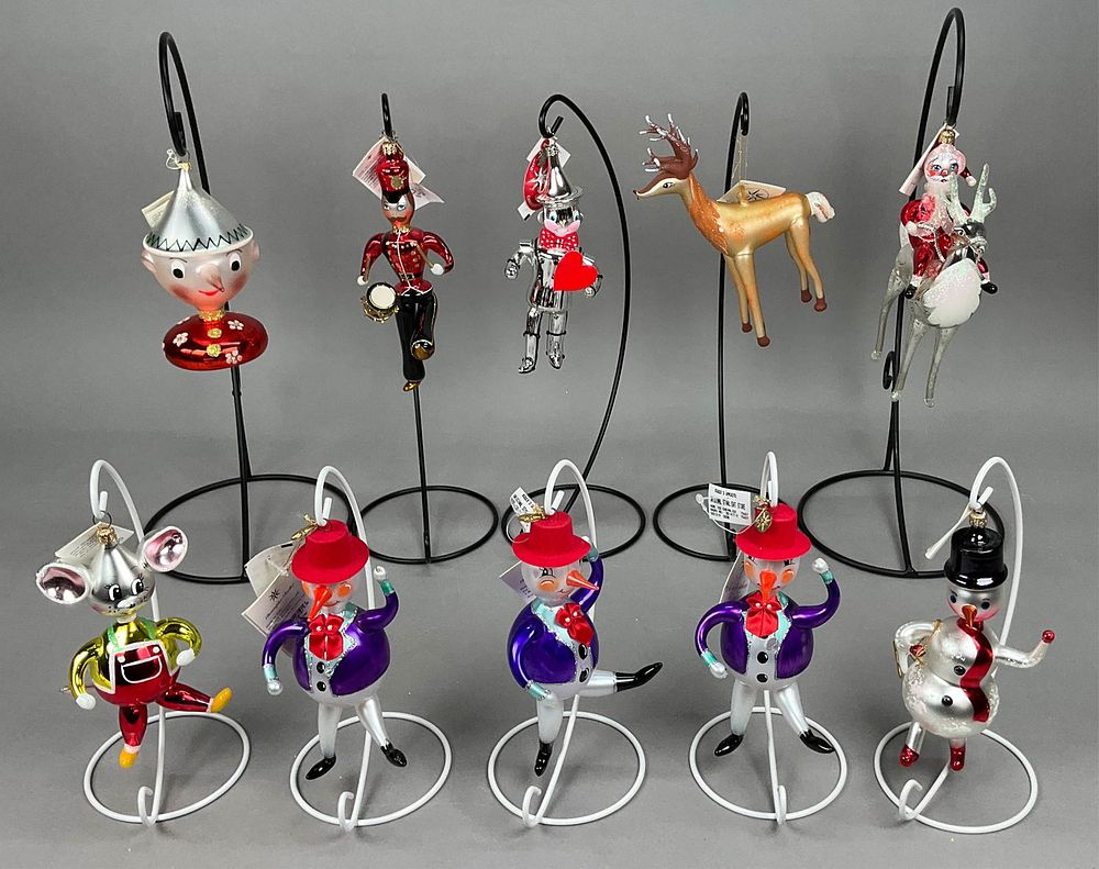 Lot 259: 10 Radko Christmas Ornaments with Tags