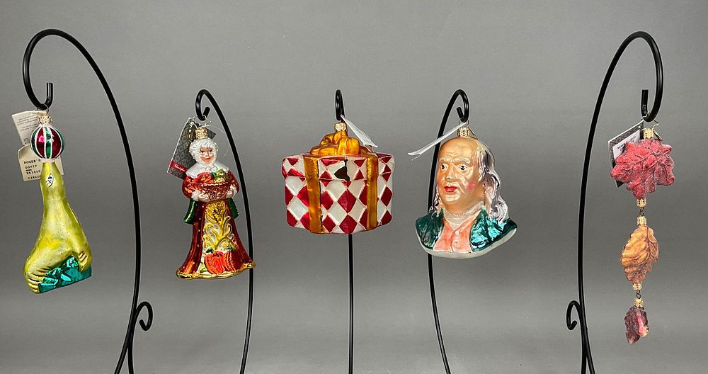 Lot 261: 5 Radko Fall Ornaments Autumn Seal