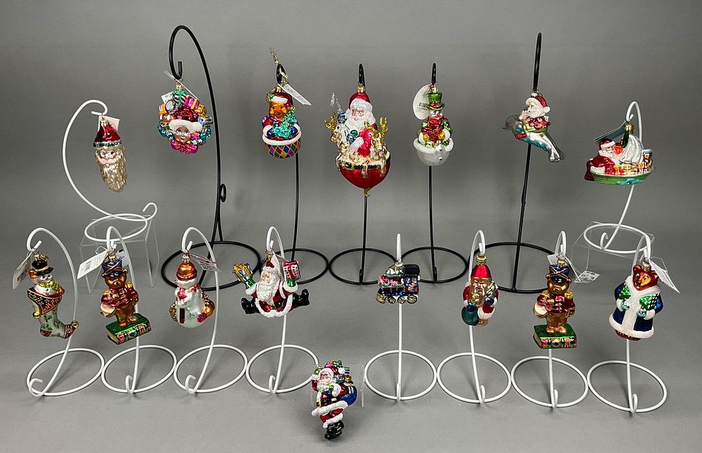 Lot 272: 16 Radko Christmas Ornaments Bear Snowman