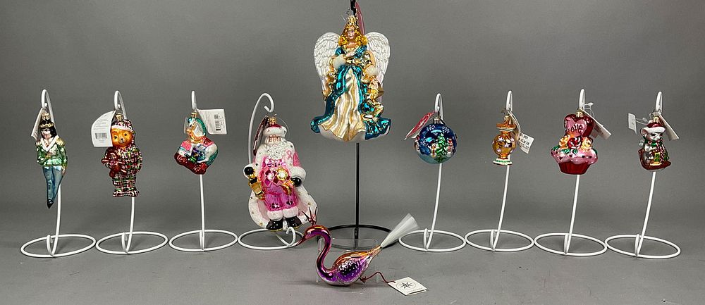 Lot 282: 10 Radko Christmas Ornaments with Tags