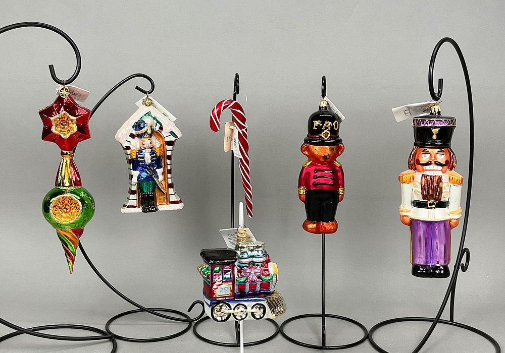Lot 289: 6 Radko Christmas Ornaments Nutcracker